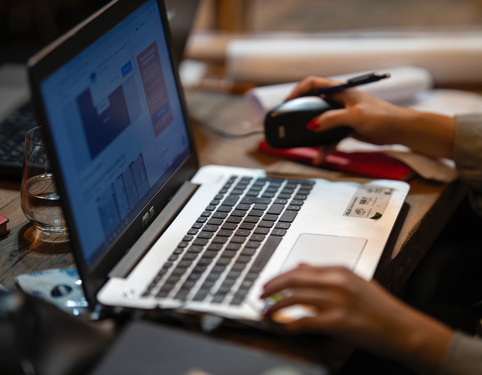 Using a laptop concept