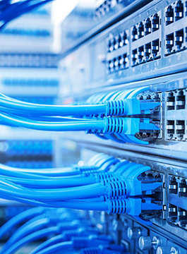network cable with high tech technology color background